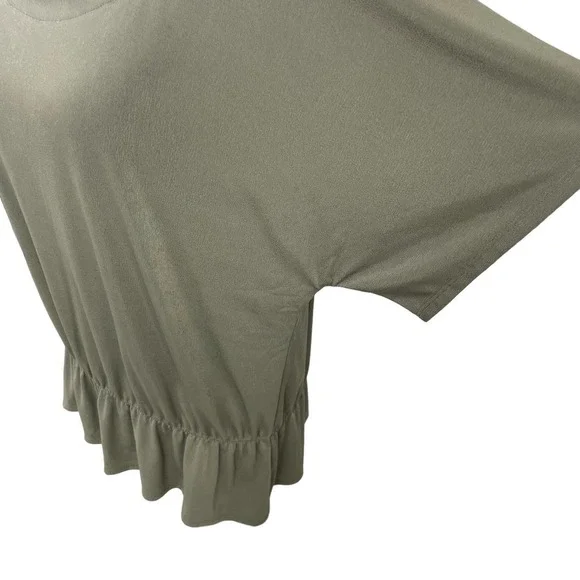 Chico's Easy Wear Short Sleeve Peplum Top Green 16 - Picture 3 of 8